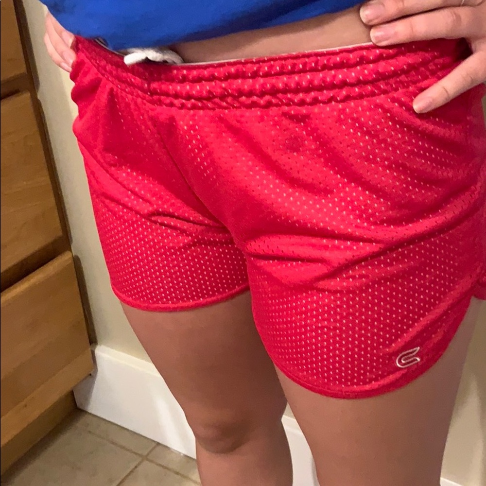 Pink workout shorts